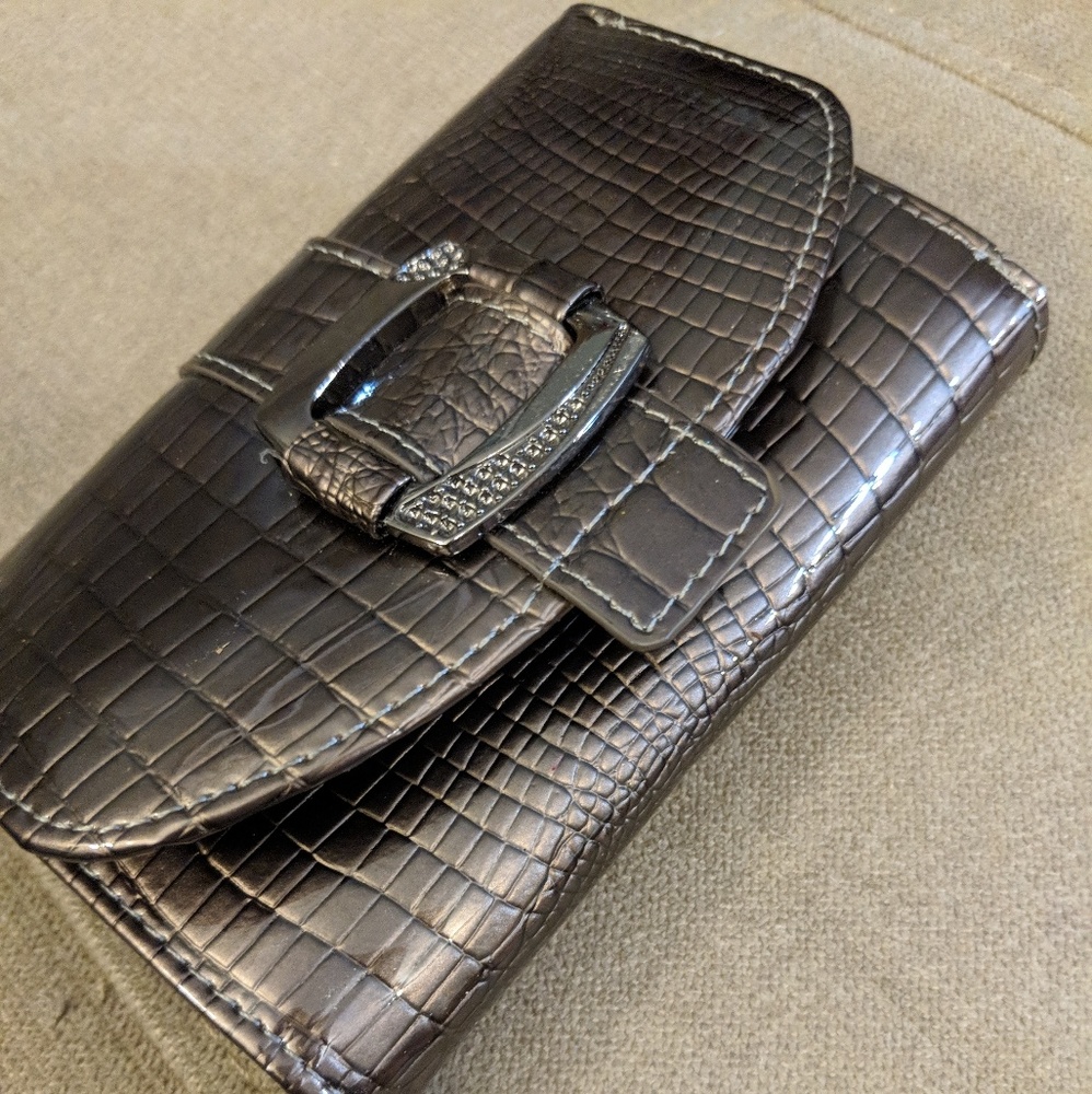 NWT leather metallic wallet